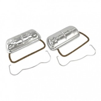 Cache culbuteurs d’origine chrome, avec clips, par paire